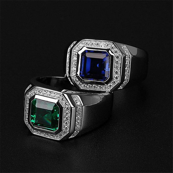 wedding rings punk female male blue green crystal jewelry trendy silver color big for women men vintage square engagement ring, Slivery;golden 
wedding rings punk female male blue green crystal jewelry trendy silver color big for women men vintage square engagement ring, Slivery;golden