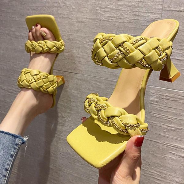 sandals 2021 high heels shoes fashion women pumps summer weave casual slides female spike ladies, Black
sandals 2021 high heels shoes fashion women pumps summer weave casual slides female spike ladies, Black