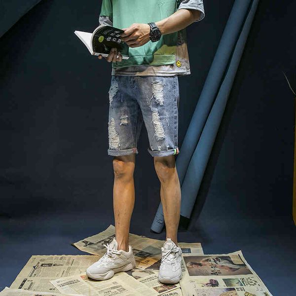 men's hole denim shorts summer fashion casual slim fit ripped retro student short jeans male bermuda brand, Blue
men's hole denim shorts summer fashion casual slim fit ripped retro student short jeans male bermuda brand, Blue