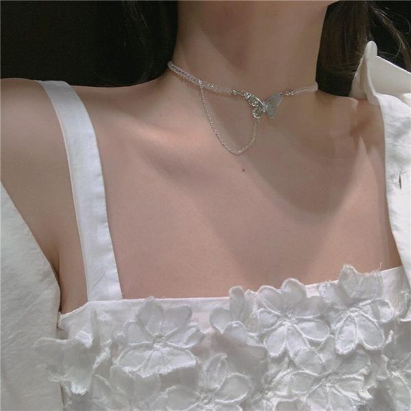 pendant necklaces crystal butterfly necklace - vintage court style french elegant tassel collarbone chain summer choker neck, Silver
pendant necklaces crystal butterfly necklace - vintage court style french elegant tassel collarbone chain summer choker neck, Silver