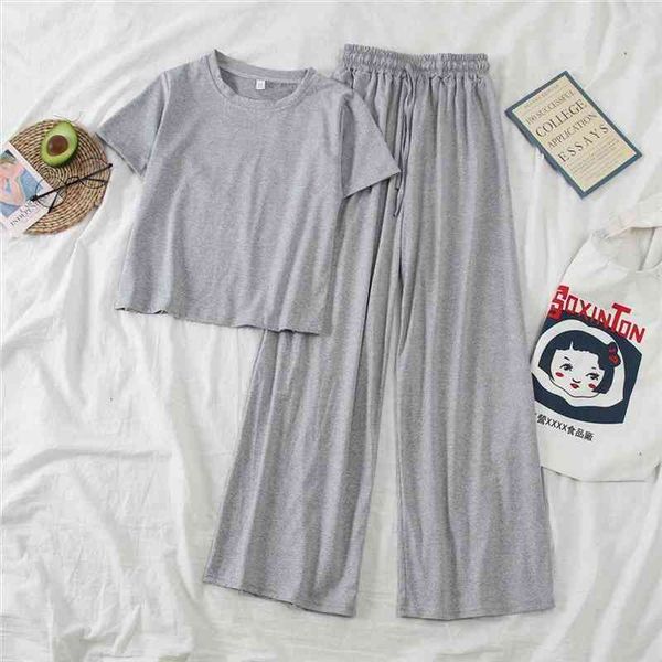 ladies casual 2 piece set fashion knotted short sleeve high waist wide leg long trousers women solid suit chic, White
ladies casual 2 piece set fashion knotted short sleeve high waist wide leg long trousers women solid suit chic, White