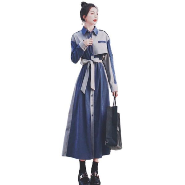 casual dresses french platycodon long sleeve shirt dress women's spring and autumn fashion show thin velvet splicing color be, Black;gray
casual dresses french platycodon long sleeve shirt dress women's spring and autumn fashion show thin velvet splicing color be, Black;gray