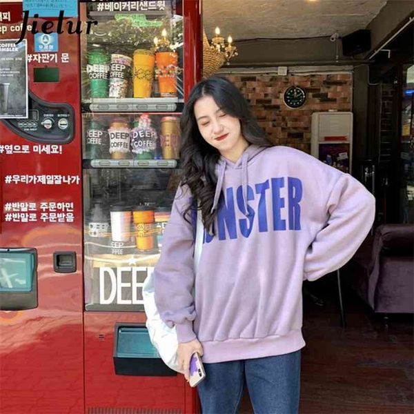 letter print women hoodie fleece winter warm sweatshirt solid color sudadera mujer loose korean hoodies 210426, Black
letter print women hoodie fleece winter warm sweatshirt solid color sudadera mujer loose korean hoodies 210426, Black