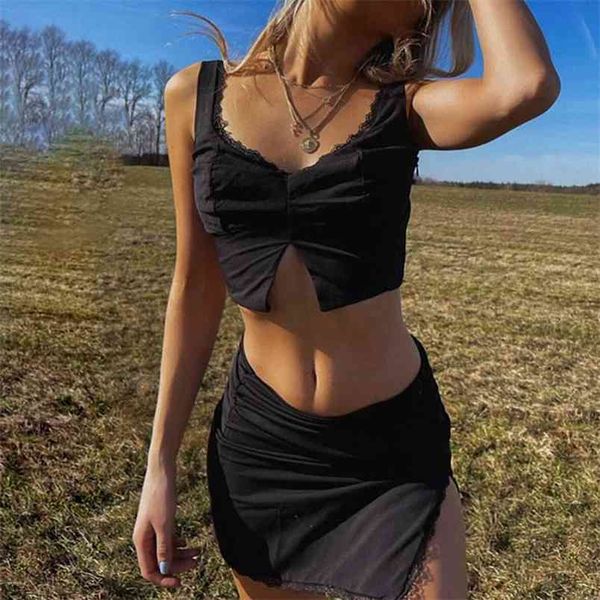 spaghetti strap split tank and mini bandage skirt solid black ladies cute summer set lace patchwork outfits 210517, White
spaghetti strap split tank and mini bandage skirt solid black ladies cute summer set lace patchwork outfits 210517, White