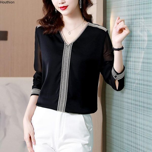 women's blouses & shirts autumn v-neck shirt long sleeve solid color blouse girl silk casual fashion lady loose splicing, White
women's blouses & shirts autumn v-neck shirt long sleeve solid color blouse girl silk casual fashion lady loose splicing, White