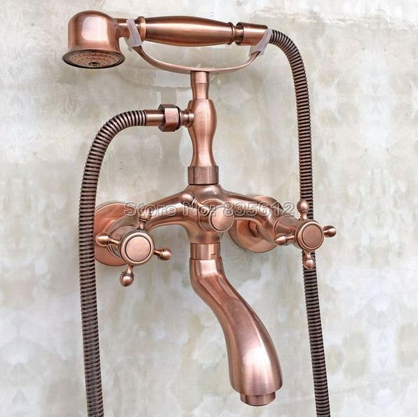 antique red copper wall mounted bathroom telephone style handheld shower head tub faucet + dual cross handles mixer tap wtf801 sets
antique red copper wall mounted bathroom telephone style handheld shower head tub faucet + dual cross handles mixer tap wtf801 sets