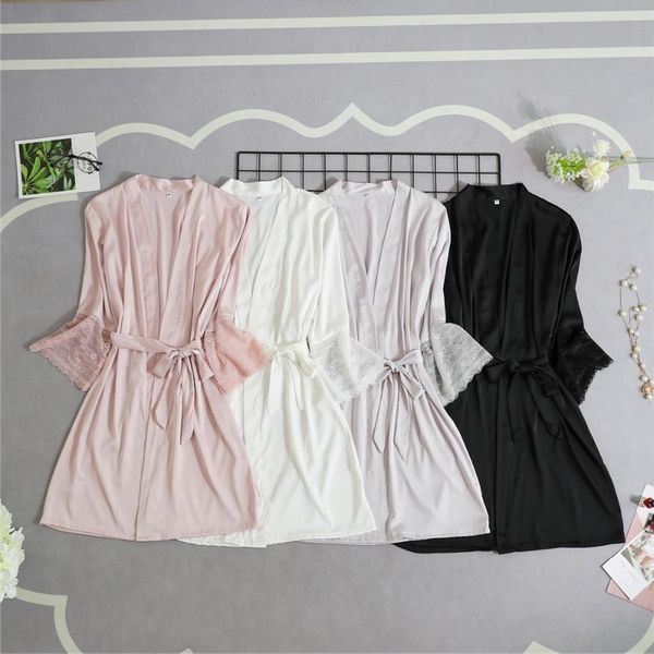 silk satin short night womens sleepwears robe solid kimono lace trim bathrobe peignoir bride bridesmaid fashion dressing gown, Black;red
silk satin short night womens sleepwears robe solid kimono lace trim bathrobe peignoir bride bridesmaid fashion dressing gown, Black;red