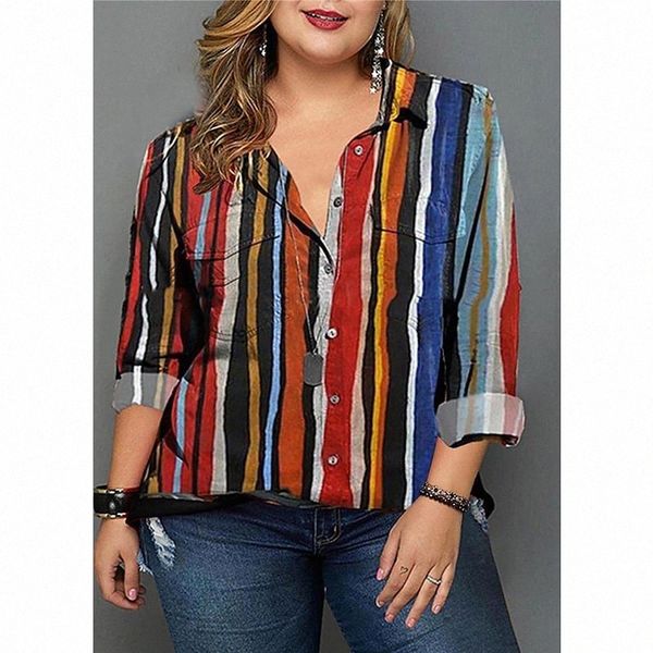 women's plus size blouse shirt striped button print long sleeve shirt collar streetwear daily weekend polyester fall winter purple red, Black
women's plus size blouse shirt striped button print long sleeve shirt collar streetwear daily weekend polyester fall winter purple red, Black