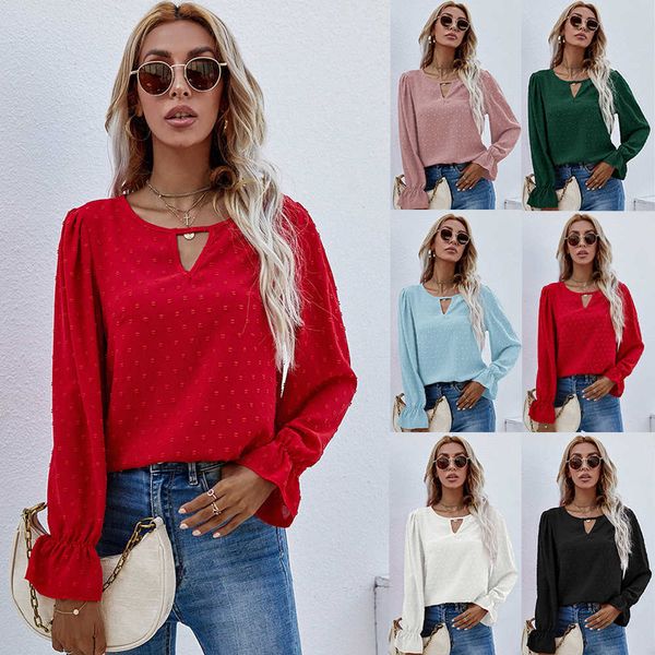 tiktok2022 early spring pullover round neck long sleeve jacquard wave dot commuter women's shirt, White
tiktok2022 early spring pullover round neck long sleeve jacquard wave dot commuter women's shirt, White