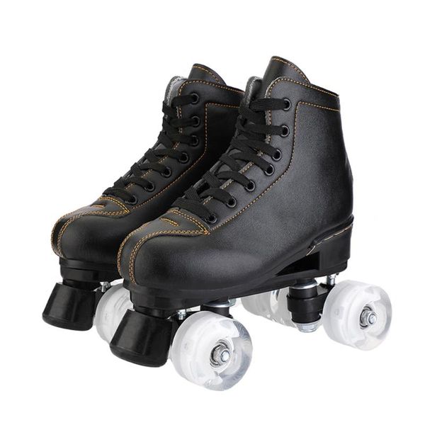pu leather roller skates lighting double line women men two skate shoes patines with 4 wheels patins inline &
pu leather roller skates lighting double line women men two skate shoes patines with 4 wheels patins inline &