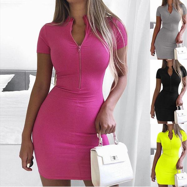 casual dresses ladies fashion summer pure color mid-waist zipper bag v-neck tube short sleeve 2021 women mini dress, Black;gray
casual dresses ladies fashion summer pure color mid-waist zipper bag v-neck tube short sleeve 2021 women mini dress, Black;gray