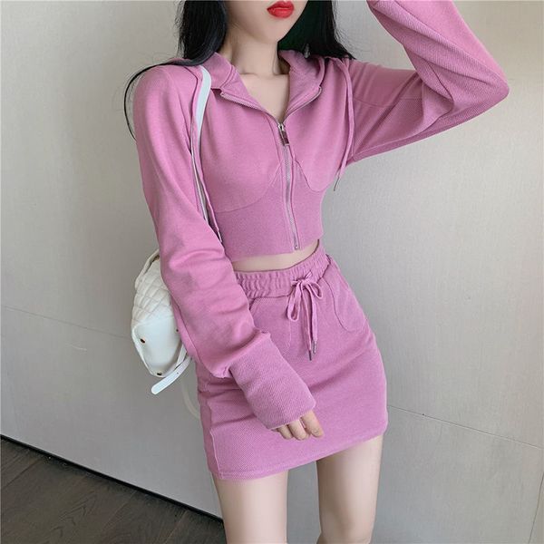 two piece dress age reduction two-piece suit female casual hooded cardigan sports jacket short hip skirt qitm, White
two piece dress age reduction two-piece suit female casual hooded cardigan sports jacket short hip skirt qitm, White