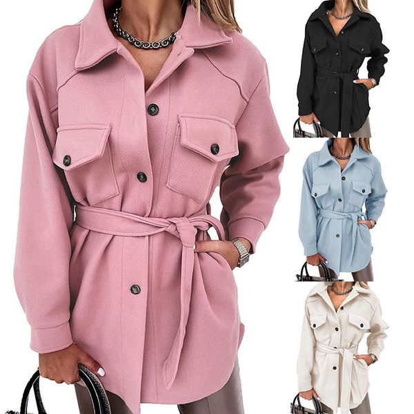 women's wool & blends donsignet fashion women woolen coat casual -selling lapel single-breasted pure color pocket belted, Black
women's wool & blends donsignet fashion women woolen coat casual -selling lapel single-breasted pure color pocket belted, Black