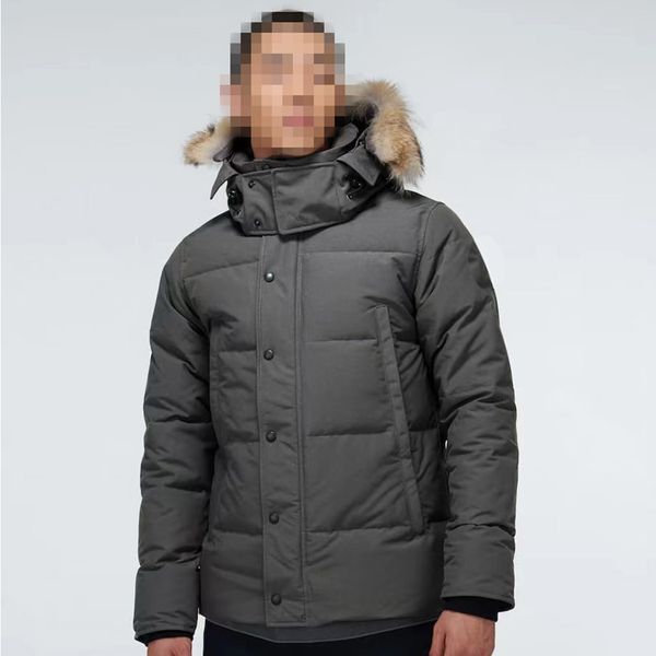 men's winter down jackets parka canada coyote fur trim hooded puffer coat, Black
men's winter down jackets parka canada coyote fur trim hooded puffer coat, Black