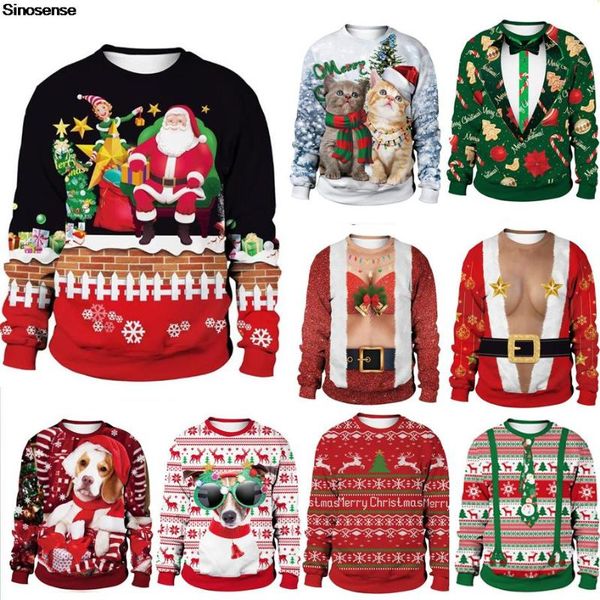 men's sweaters santa ugly christmas sweater men women funny long sleeve pullover holiday xmas jumper couple sweatshirt, White;black
men's sweaters santa ugly christmas sweater men women funny long sleeve pullover holiday xmas jumper couple sweatshirt, White;black