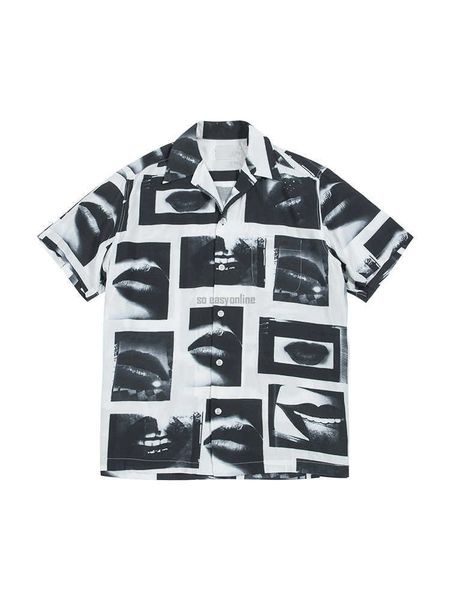 men's casual shirts easy wacko maria co branded moriyama boulevard hawaiian relaxed hawaiian trend short sleeve shirt, White;black
men's casual shirts easy wacko maria co branded moriyama boulevard hawaiian relaxed hawaiian trend short sleeve shirt, White;black