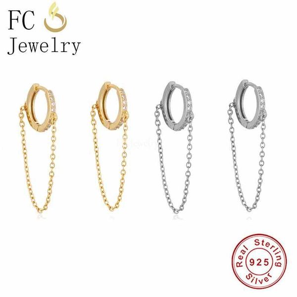 hoop & huggie real 925 silver gold plate anti-allergy chain piercing huggies earring for women pendientes ear buckle party brincos 2021, Golden;silver
hoop & huggie real 925 silver gold plate anti-allergy chain piercing huggies earring for women pendientes ear buckle party brincos 2021, Golden;silver