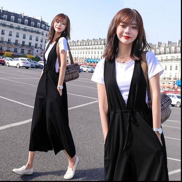 summer two piece set women tracksuits solid lounge wear short sleeve t shirts fashon korean style strap wide leg pants, Gray
summer two piece set women tracksuits solid lounge wear short sleeve t shirts fashon korean style strap wide leg pants, Gray