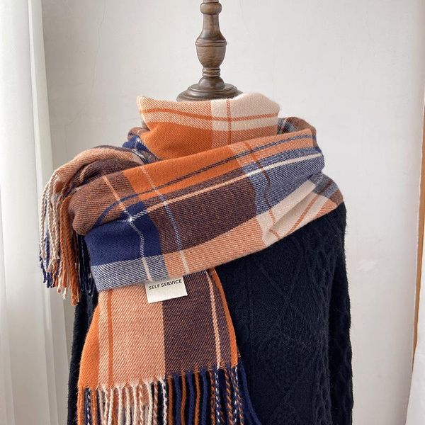 scarves winter retro thick striped stitching lattice woman scarf couple models cashmere neckerchief warm and soft men shawl, Blue;gray
scarves winter retro thick striped stitching lattice woman scarf couple models cashmere neckerchief warm and soft men shawl, Blue;gray