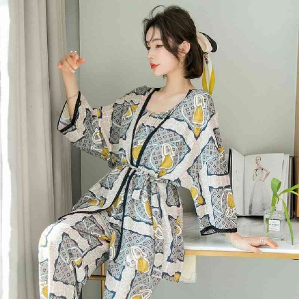 women's sleepwear 2021 sping new fresh style cardigan+pants 2pcs household wear women soft loose rayon sexy&sweet homewear sum, Black;red
women's sleepwear 2021 sping new fresh style cardigan+pants 2pcs household wear women soft loose rayon sexy&sweet homewear sum, Black;red