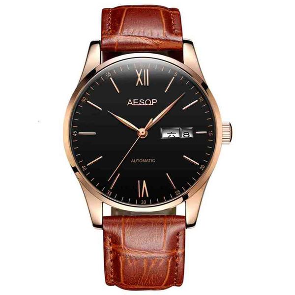 mechanical clocks men's luxury aesop brand lightweight leather band wrist men automatic watches clock relogio masculino, Slivery;brown
mechanical clocks men's luxury aesop brand lightweight leather band wrist men automatic watches clock relogio masculino, Slivery;brown