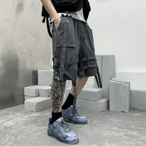 men's shorts 2021 techwear hip hop cargo summer ribbons bandage harajuku casual short homme goth punk streetwear bermudas, White;black
men's shorts 2021 techwear hip hop cargo summer ribbons bandage harajuku casual short homme goth punk streetwear bermudas, White;black