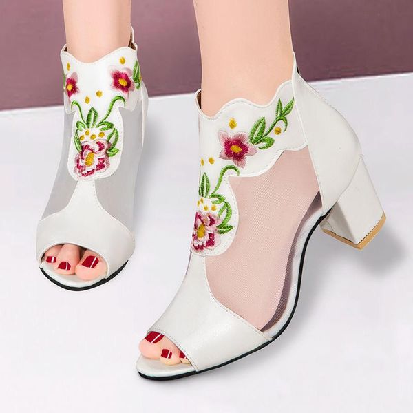woman's embroidered mesh sandals 2021 fashion summer high heels shoes hollow out fish mouth female sandalias single, Black
woman's embroidered mesh sandals 2021 fashion summer high heels shoes hollow out fish mouth female sandalias single, Black