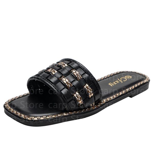 slippers carp summer women sandals fashion rhinestone inlaid flat bottom woman with trim shoes, Black
slippers carp summer women sandals fashion rhinestone inlaid flat bottom woman with trim shoes, Black