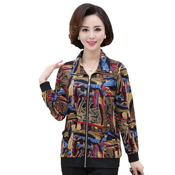 women's jackets middle-aged and elderly spring summer autumn coat zipper printing casual jacket female mother loaded k472, Black;brown
women's jackets middle-aged and elderly spring summer autumn coat zipper printing casual jacket female mother loaded k472, Black;brown