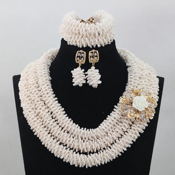 earrings & necklace graceful white african bridal beads jewelry set nigerian crystal rhinestone bridesmaid women wedding qw677, Silver
earrings & necklace graceful white african bridal beads jewelry set nigerian crystal rhinestone bridesmaid women wedding qw677, Silver
