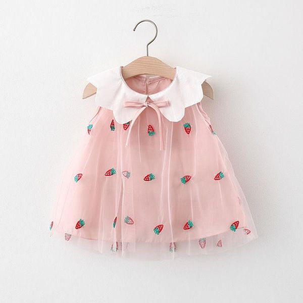 girl's dresses toddler girl summer sleeveless embroidery strawberry print mesh baby princess loose dress for children's clothing, Red;yellow
girl's dresses toddler girl summer sleeveless embroidery strawberry print mesh baby princess loose dress for children's clothing, Red;yellow