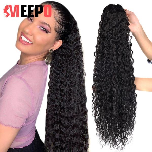 synthetic wigs meepo 24inch60cm kinky curly ponytail for women dark brown hair clip in african american hairpiece, Black
synthetic wigs meepo 24inch60cm kinky curly ponytail for women dark brown hair clip in african american hairpiece, Black