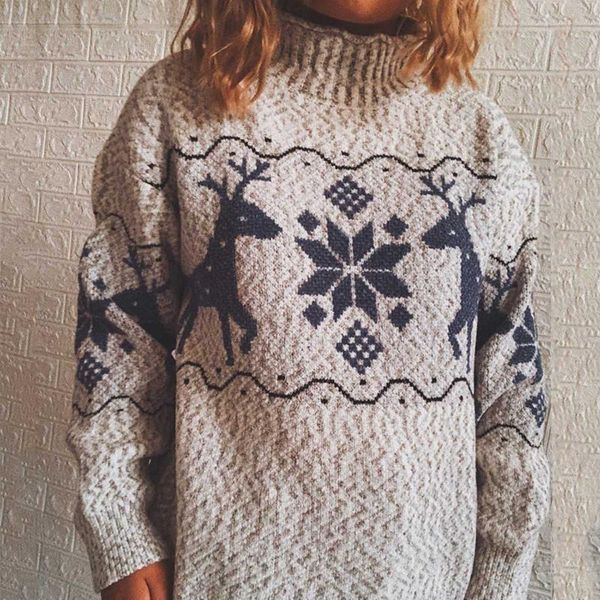 women's sweaters santa elk snowflake pattern sweater for womens winter christmas casual loose knitted warm pullovers jumper 2022 sueter, White;black
women's sweaters santa elk snowflake pattern sweater for womens winter christmas casual loose knitted warm pullovers jumper 2022 sueter, White;black