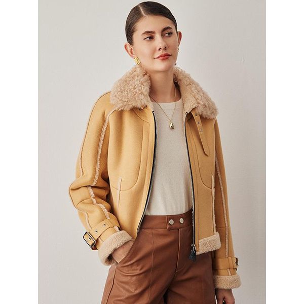 women's fur & faux women winter coat thick warm zipper wool blends wide-waisted vintage luxury clothes abrigos mujer invierno 2021, Black
women's fur & faux women winter coat thick warm zipper wool blends wide-waisted vintage luxury clothes abrigos mujer invierno 2021, Black