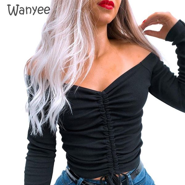 women's t-shirt deep v-neck female drawstring tie up front t shirt spring streetwear slim long sleeve ribbed slim-fit fashion, White
women's t-shirt deep v-neck female drawstring tie up front t shirt spring streetwear slim long sleeve ribbed slim-fit fashion, White