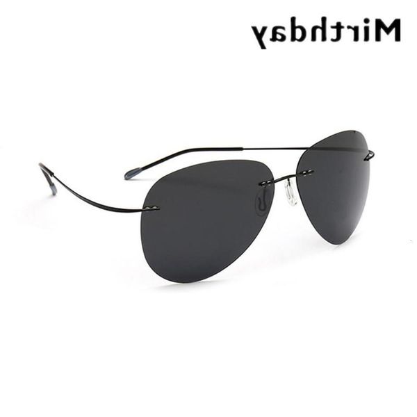 sunglasses fashionable sun frames mirthday 100% pure titanium rimless sunglasses men polarized screwless frameless ultra light hingeless sun, Black
sunglasses fashionable sun frames mirthday 100% pure titanium rimless sunglasses men polarized screwless frameless ultra light hingeless sun, Black