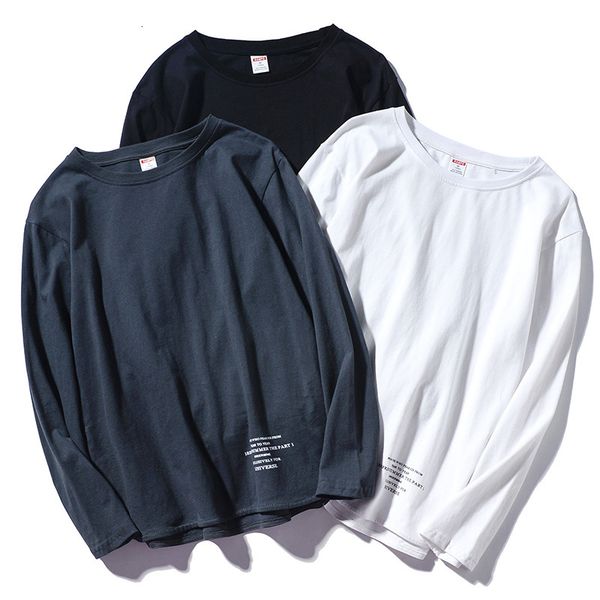 men's t-shirts pullover long-sleeved t-shirt round neck solid color simple casual cotton letter printing bottoming shirt 1857 lw25, White;black
men's t-shirts pullover long-sleeved t-shirt round neck solid color simple casual cotton letter printing bottoming shirt 1857 lw25, White;black