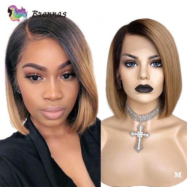 short bob straight lace front wig 1b/27 ombre side part brazilian remy hair bleached knots for women wigs, Black;brown
short bob straight lace front wig 1b/27 ombre side part brazilian remy hair bleached knots for women wigs, Black;brown