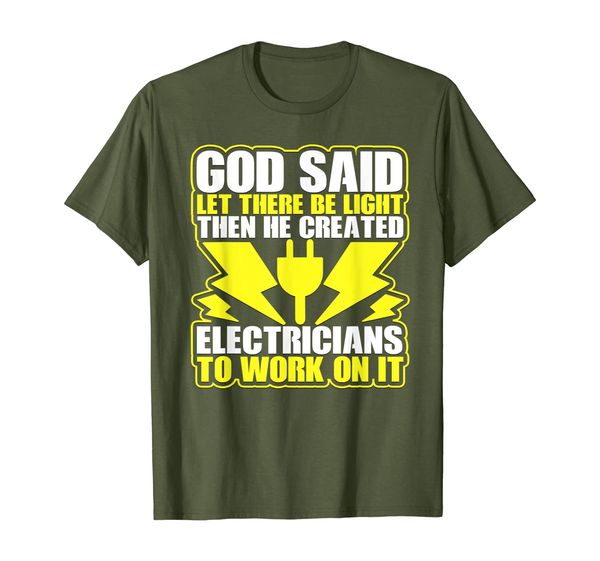 god light and electricians funny fathers day gift t-shirt, White;black
god light and electricians funny fathers day gift t-shirt, White;black
