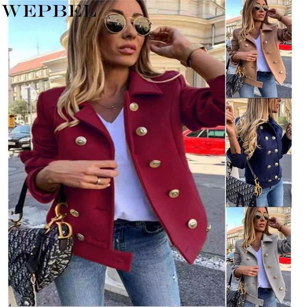 women's jackets wepbel spring and autumn slim fit long sleeve double breasted short coat casual solid color turn-down collar woolen, Black;brown
women's jackets wepbel spring and autumn slim fit long sleeve double breasted short coat casual solid color turn-down collar woolen, Black;brown