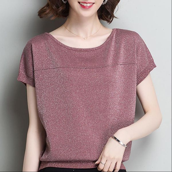 blusas mujer de moda womens blouses short sleeve summer o neck knitted shirt b336, White
blusas mujer de moda womens blouses short sleeve summer o neck knitted shirt b336, White