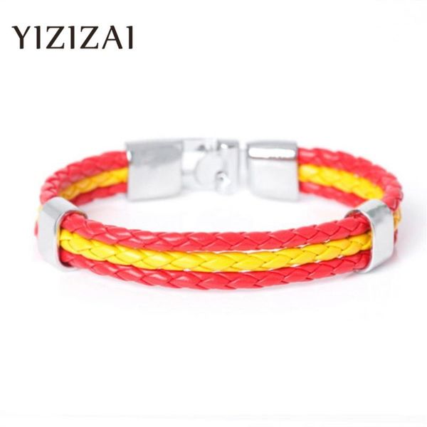 country spain flag multilayer leather bracelet men women easy-hook bangles summer style jewelry pulseras charm bracelets, Golden;silver
country spain flag multilayer leather bracelet men women easy-hook bangles summer style jewelry pulseras charm bracelets, Golden;silver