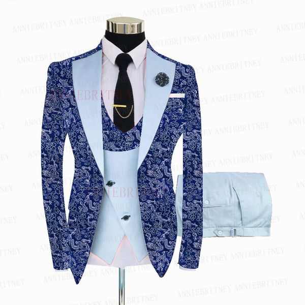 men's suits & blazers 2021 fashion blue floral printed men suit 3 piece man groom wedding tuxedo slim fit shiny blazer jacket vest, White;black
men's suits & blazers 2021 fashion blue floral printed men suit 3 piece man groom wedding tuxedo slim fit shiny blazer jacket vest, White;black