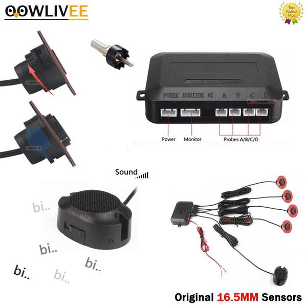 parking sensor car parktronic 4 black/silver/white 16.5mm flat sensors adjustable speaker radars alarm assist rear view cameras&
parking sensor car parktronic 4 black/silver/white 16.5mm flat sensors adjustable speaker radars alarm assist rear view cameras&