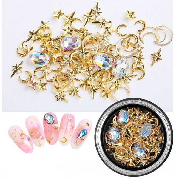 1pcs nail glitter studs mix 3d copper metal hollow star moon aolly rivet rhinestones for nails art decoration js2 #6*9mm# decorations1, Silver;gold
1pcs nail glitter studs mix 3d copper metal hollow star moon aolly rivet rhinestones for nails art decoration js2 #6*9mm# decorations1, Silver;gold