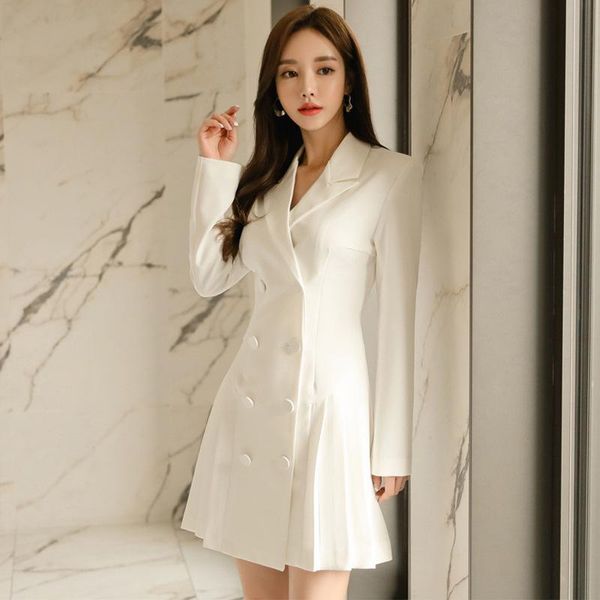 casual dresses large size autumn winter solid work office dress women double breasted white blazer corset aline, Black;gray
casual dresses large size autumn winter solid work office dress women double breasted white blazer corset aline, Black;gray
