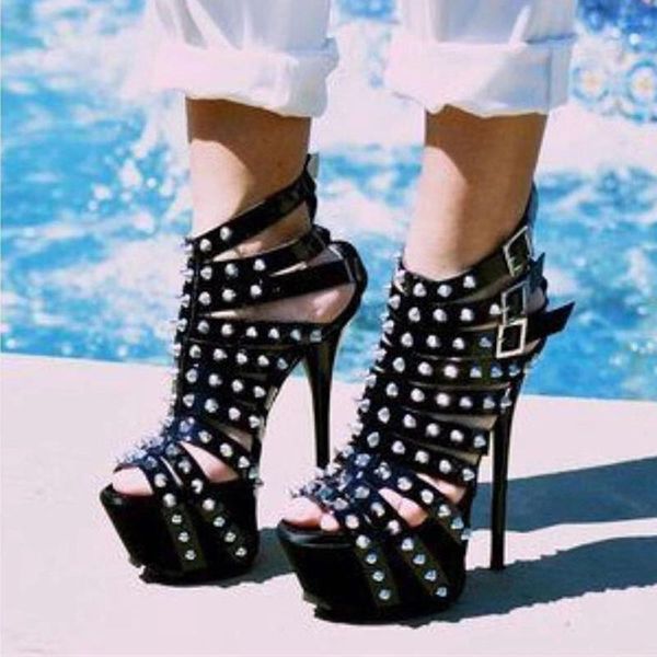 sandals summer women pumps party wedding shoes fashion rivet decoration hollow peep toe ankle buckle strap platform high heels, Black
sandals summer women pumps party wedding shoes fashion rivet decoration hollow peep toe ankle buckle strap platform high heels, Black