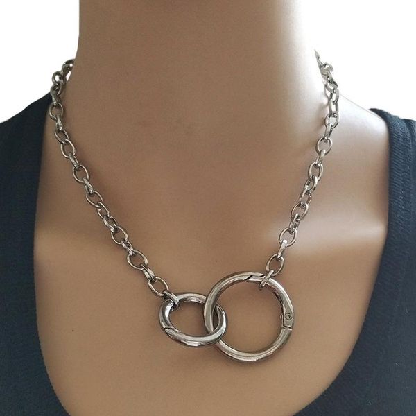 chains gothic collares double round circle lasso chain choker punk necklace collar statement necklaces for women jewelry, Silver
chains gothic collares double round circle lasso chain choker punk necklace collar statement necklaces for women jewelry, Silver