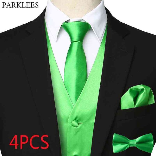 mens 4pcs silk satin vest set necktie pocket square bowtie brand party wedding stage green vests for men chaleco hombre 3xl 210522, Black;white
mens 4pcs silk satin vest set necktie pocket square bowtie brand party wedding stage green vests for men chaleco hombre 3xl 210522, Black;white