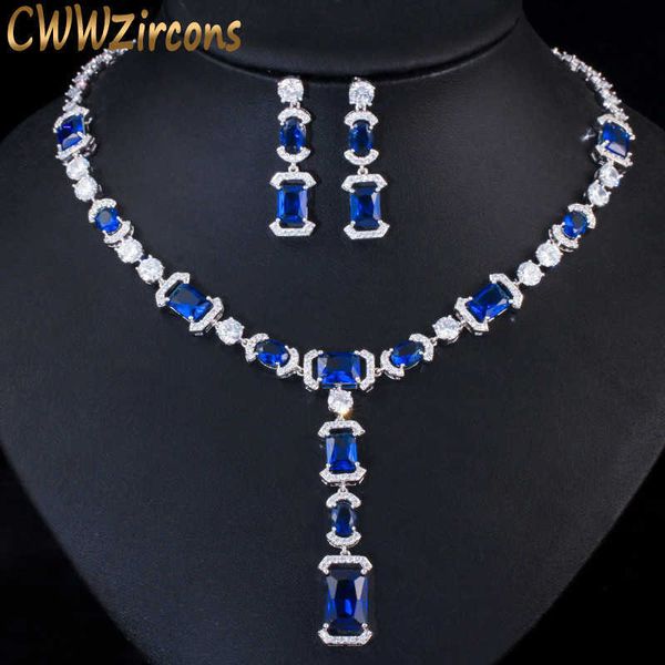 luxury long dangle drop dark blue cubic zirconia women party earrings necklace bridal wedding jewelry sets t356 210714, Silver
luxury long dangle drop dark blue cubic zirconia women party earrings necklace bridal wedding jewelry sets t356 210714, Silver
